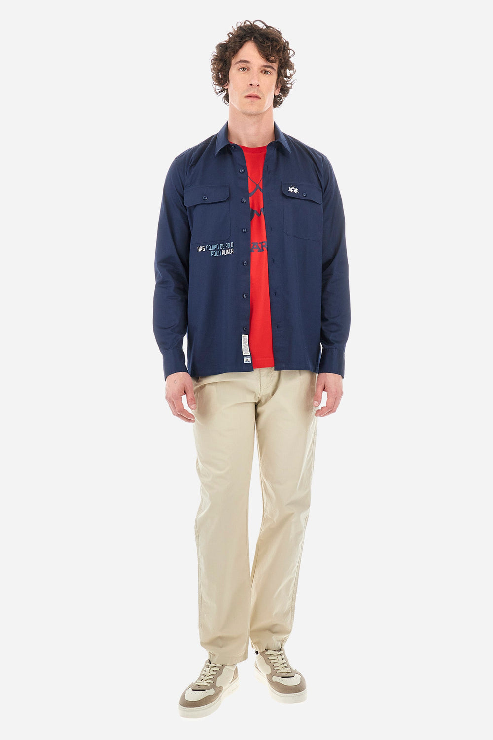 La Martina Comfirt Fit Casual Shirts in Cotton -  YMC306-TW307- Concorde Fashion#color_navy-07017