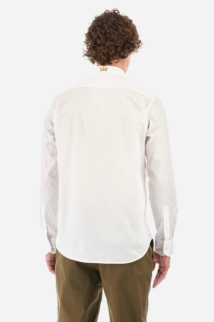 La Martina Regular Fit Casual Shirts in Cotton Mix -  YMC307-PP483- Concorde Fashion#color_white-00001