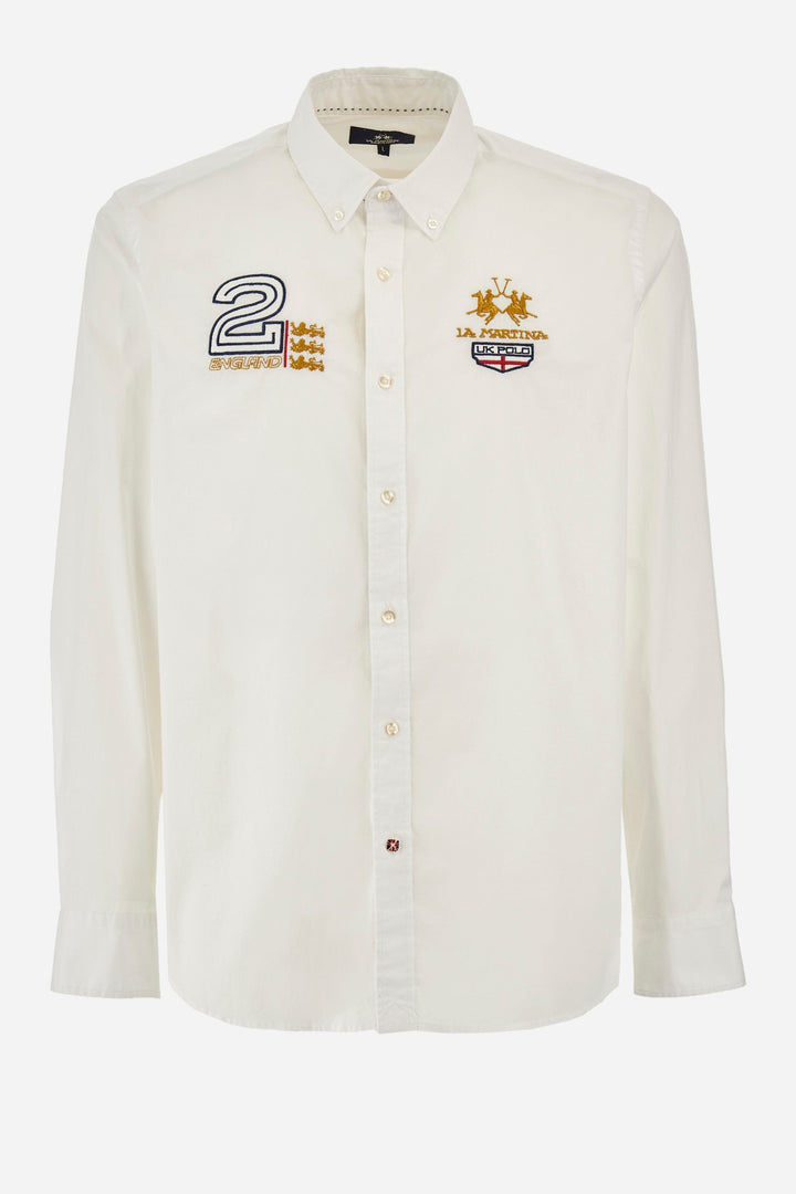 La Martina Regular Fit Casual Shirts in Cotton Mix -  YMC307-PP483- Concorde Fashion#color_white-00001