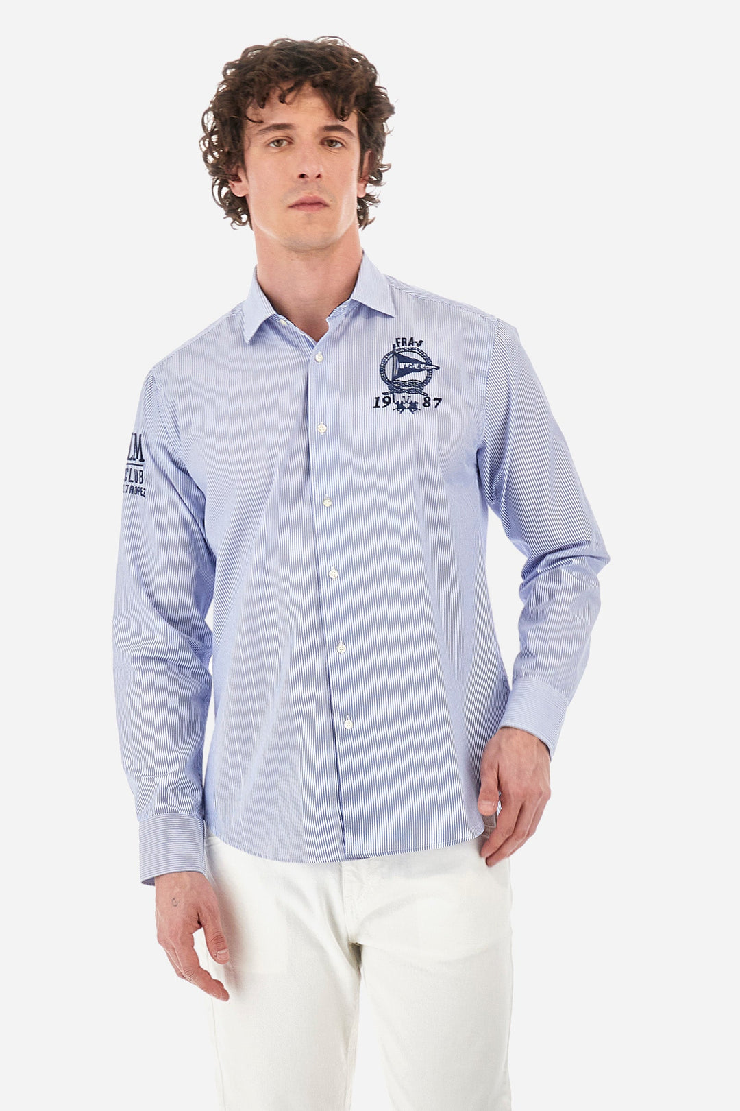 La Martina Regular Fit Casual Shirts in Cotton -  YMC308-PP679- Concorde Fashion#color_blue-s7266