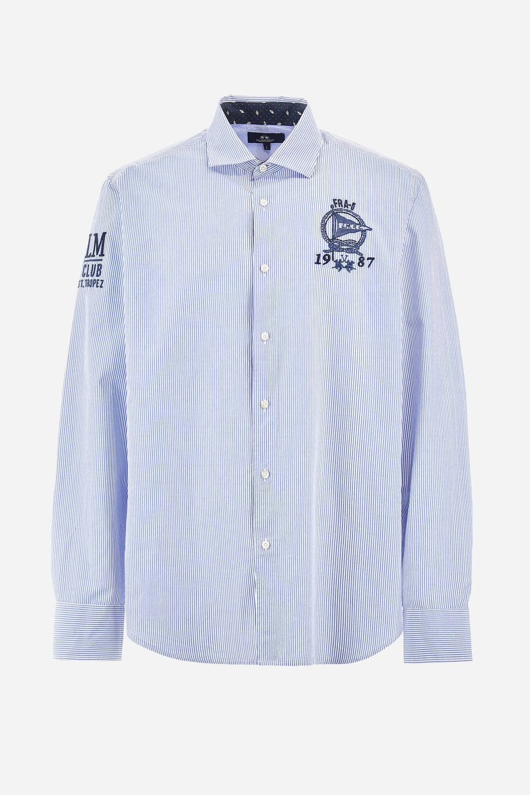 La Martina Regular Fit Casual Shirts in Cotton -  YMC308-PP679- Concorde Fashion#color_blue-s7266