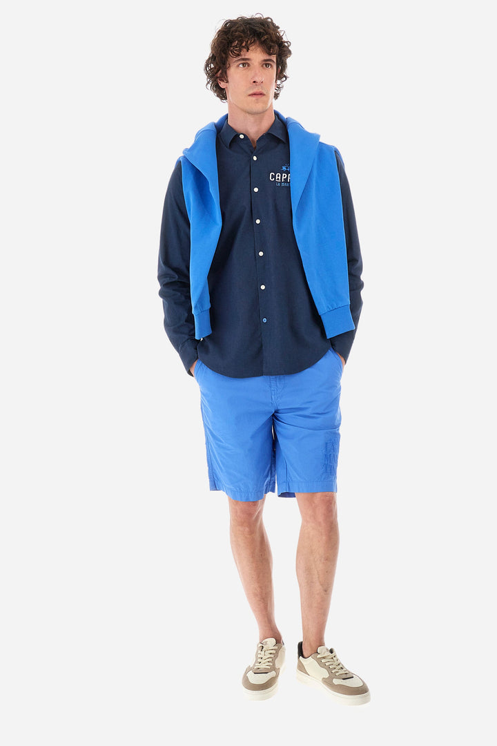 La Martina Regular Fit Casual Shirts in Cotton Mix -  YMC312-TL072- Concorde Fashion#color_navy-07017