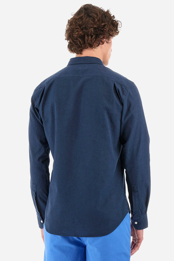 La Martina Regular Fit Casual Shirts in Cotton Mix -  YMC312-TL072- Concorde Fashion#color_navy-07017