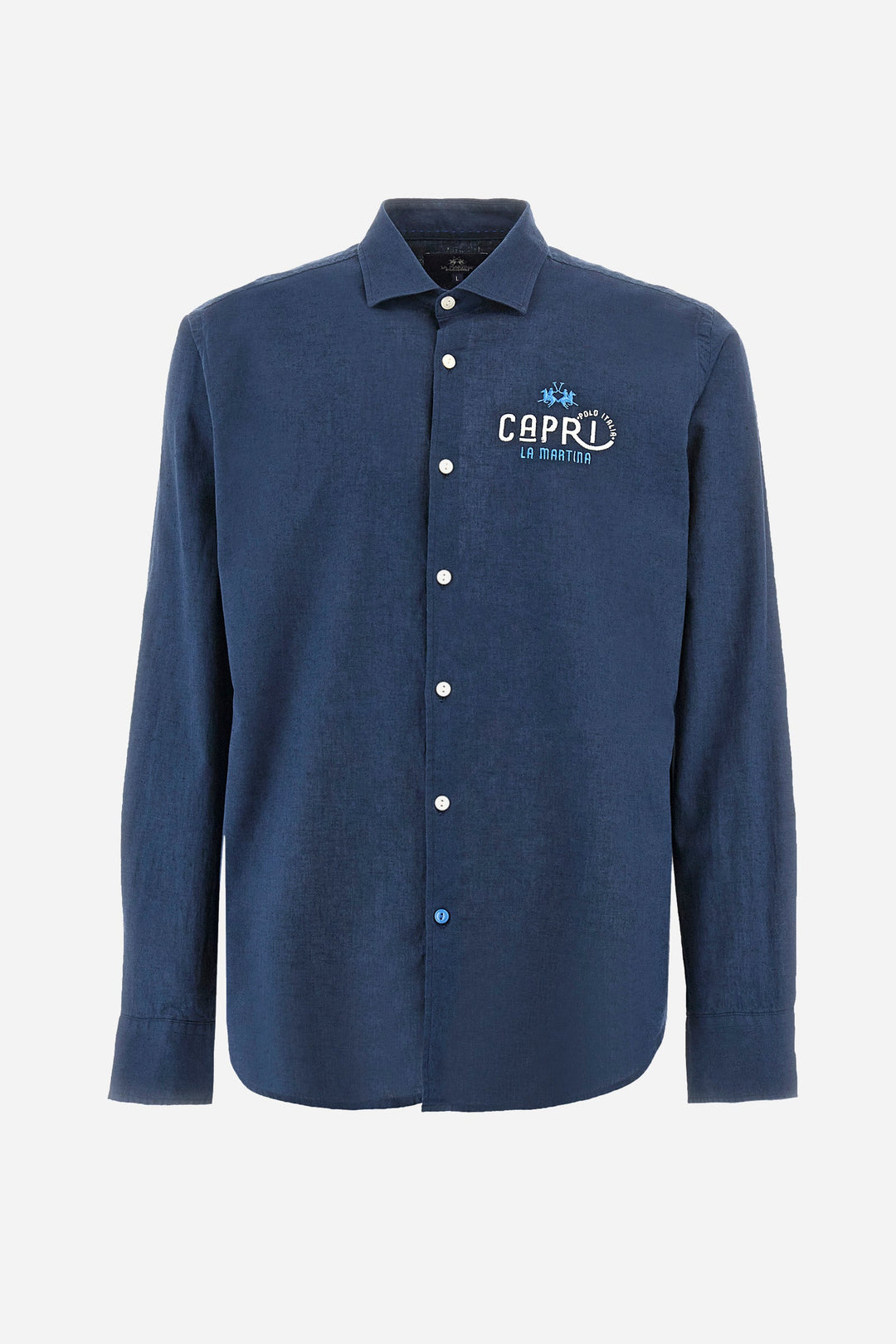 La Martina Regular Fit Casual Shirts in Cotton Mix -  YMC312-TL072- Concorde Fashion#color_navy-07017