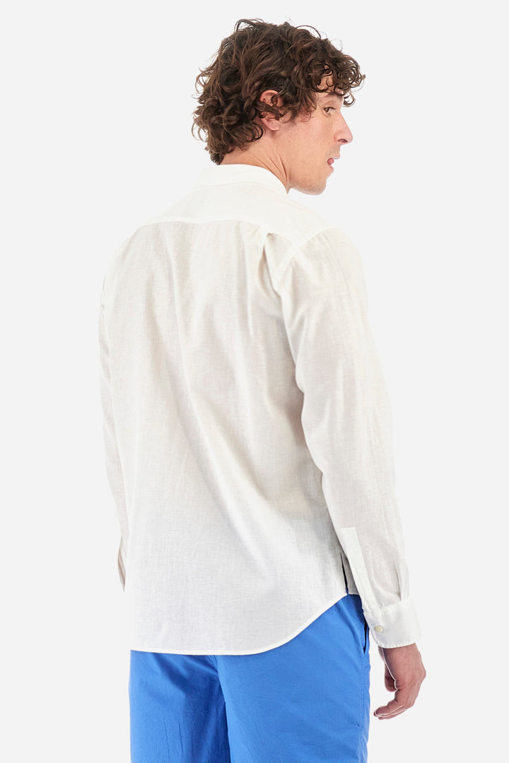 La Martina Regular Fit Casual Shirts in Cotton Mix -  YMC312-TL072- Concorde Fashion#color_white-00001