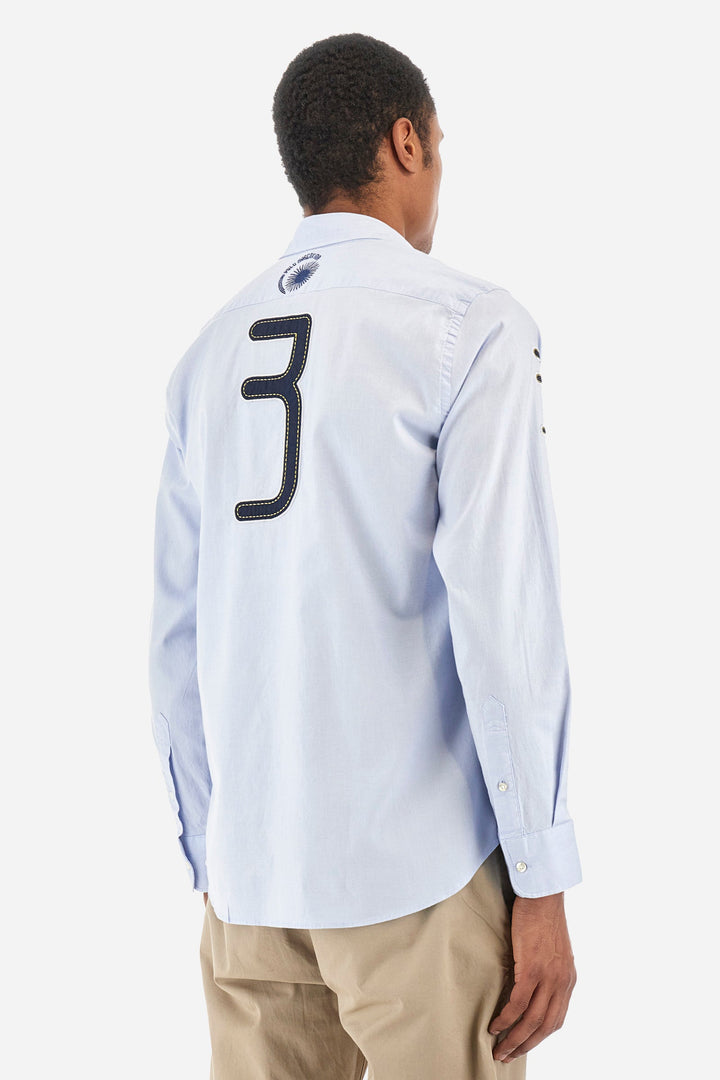 La Martina Comfirt Fit Casual Shirts in Cotton -  YMC601-OX077- Concorde Fashion#color_blue-07032