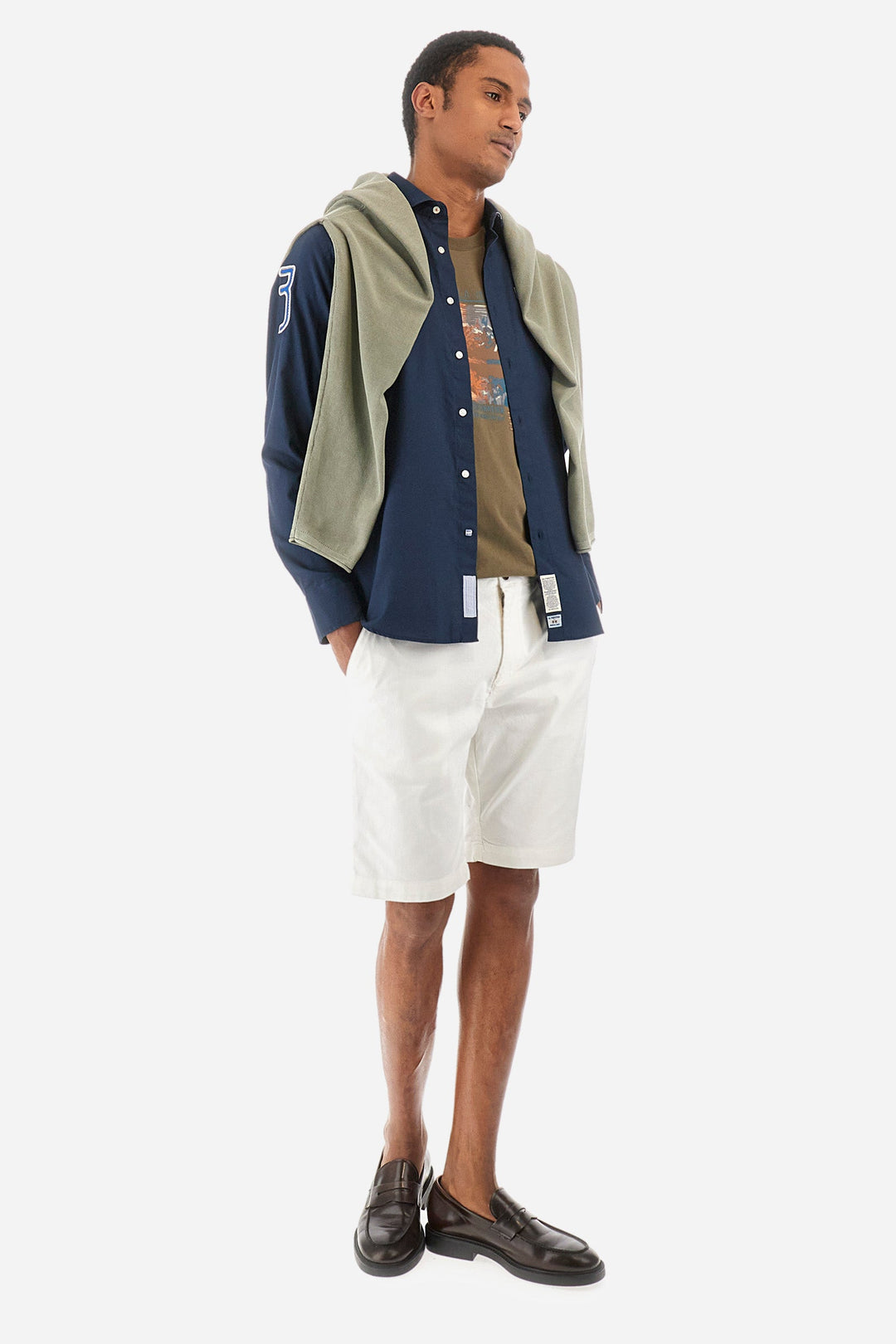 La Martina Comfirt Fit Casual Shirts in Cotton -  YMC601-OX077- Concorde Fashion#color_navy-07017