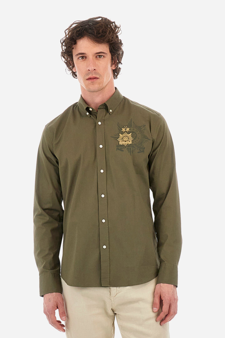 La Martina Regular Fit Casual Shirts in Cotton Mix -  YMCG01-PP483- Concorde Fashion#color_green-03197