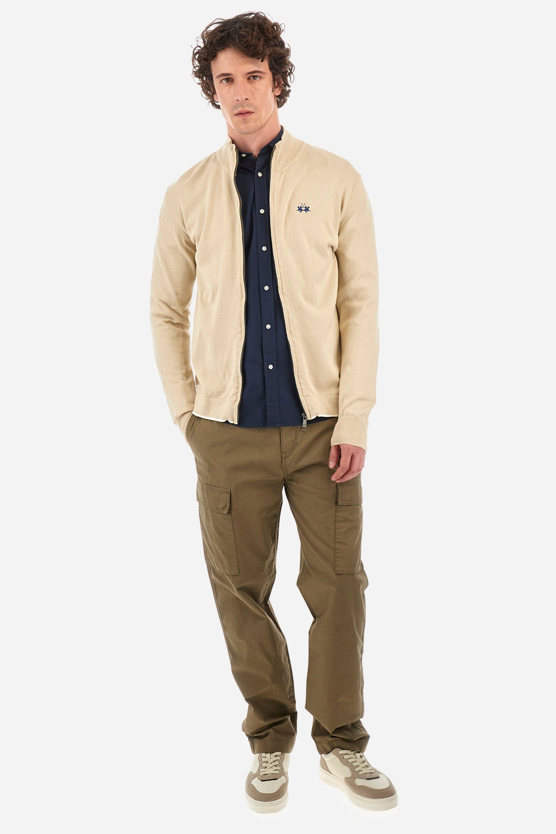La Martina Regular Fit Casual Shirts in Cotton Mix -  YMCG01-PP483- Concorde Fashion#color_navy-07017