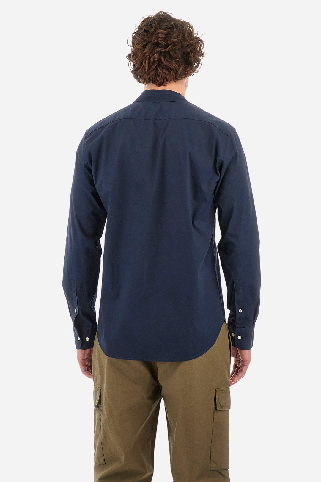 La Martina Regular Fit Casual Shirts in Cotton Mix -  YMCG01-PP483- Concorde Fashion#color_navy-07017
