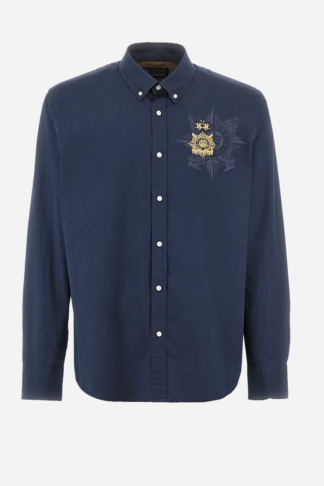 La Martina Regular Fit Casual Shirts in Cotton Mix -  YMCG01-PP483- Concorde Fashion#color_navy-07017
