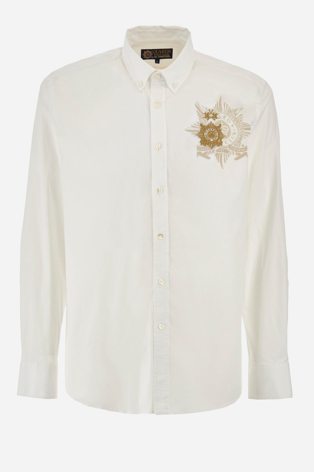 La Martina Regular Fit Casual Shirts in Cotton Mix -  YMCG01-PP483- Concorde Fashion#color_white-00001