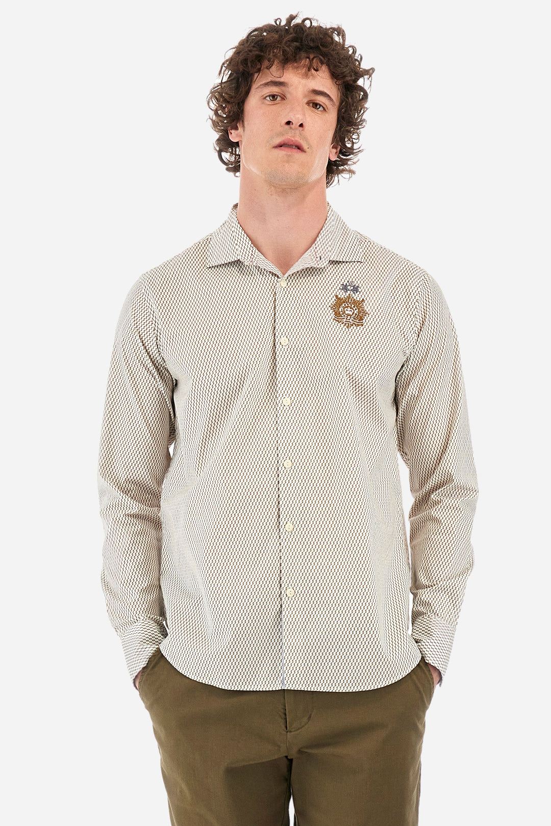 La Martina Regular Fit Casual Shirts in Cotton -  YMCG02-PP685- Concorde Fashion#color_white-f0714