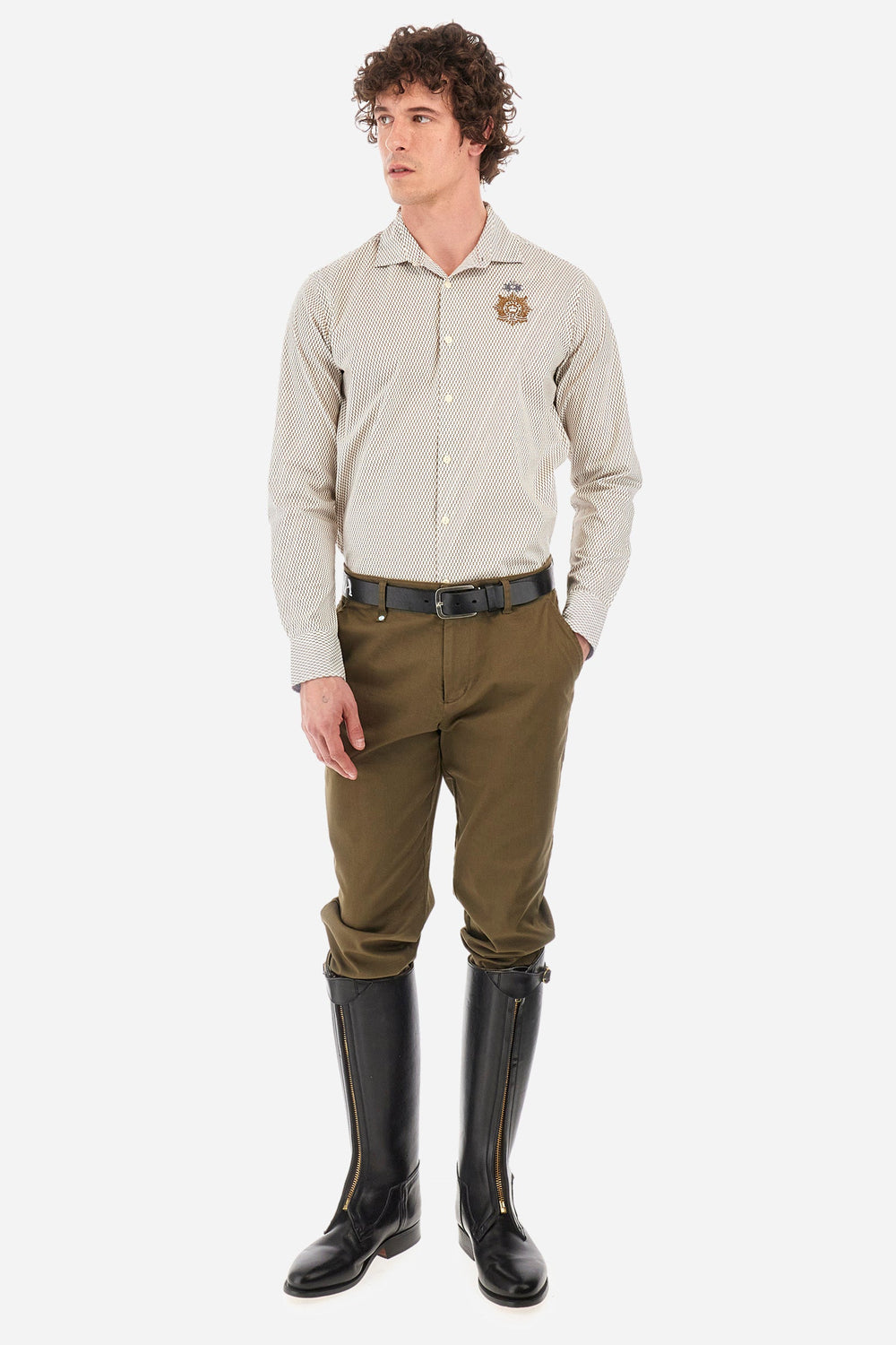 La Martina Regular Fit Casual Shirts in Cotton -  YMCG02-PP685- Concorde Fashion#color_white-f0714