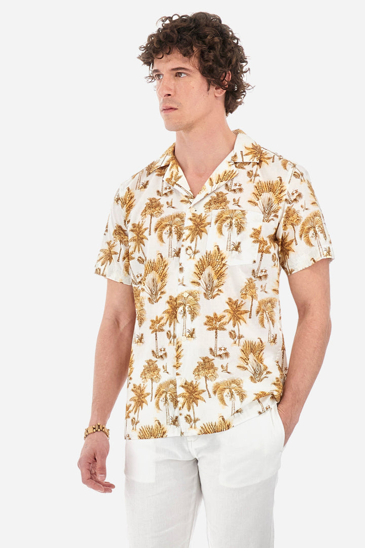 La Martina Regular Fit Casual Shirts in Cotton -  YMCG03-PP684- Concorde Fashion#color_gold-f2077