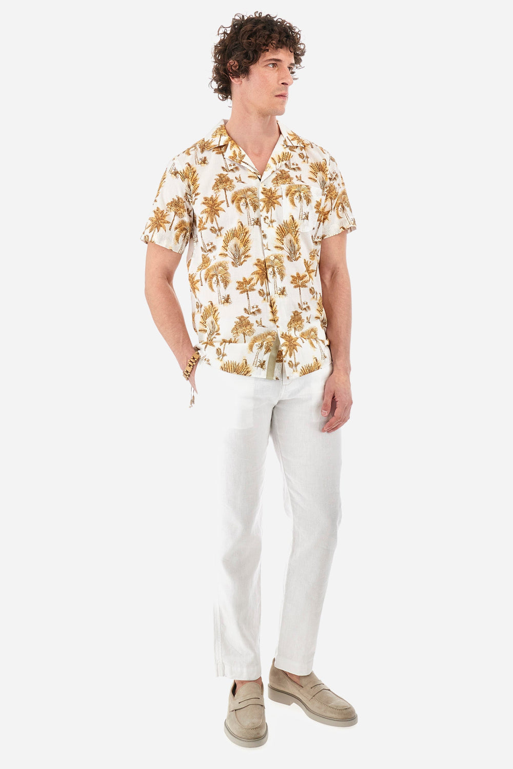 La Martina Regular Fit Casual Shirts in Cotton -  YMCG03-PP684- Concorde Fashion#color_gold-f2077