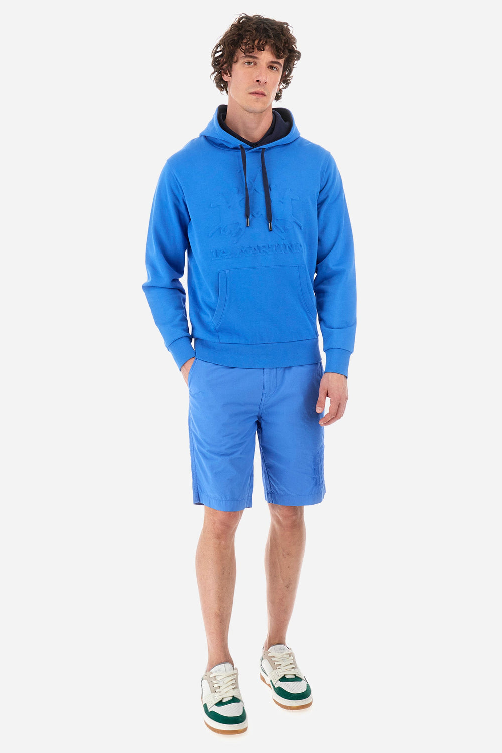 La Martina Regular Fit Hoodies in Cotton -  YMF010-FP568- Concorde Fashion#color_blue-07205