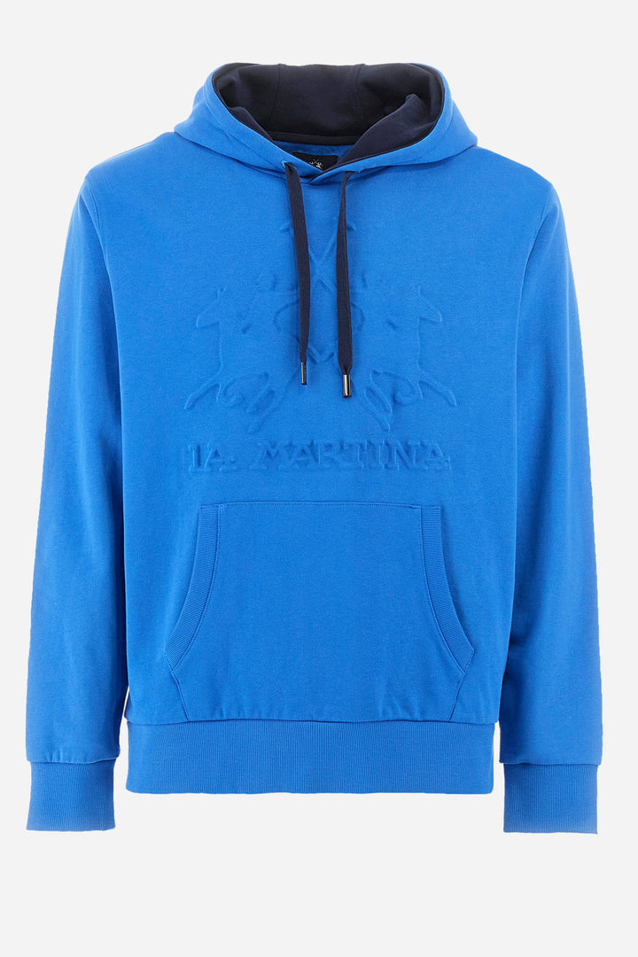 La Martina Regular Fit Hoodies in Cotton -  YMF010-FP568- Concorde Fashion#color_blue-07205