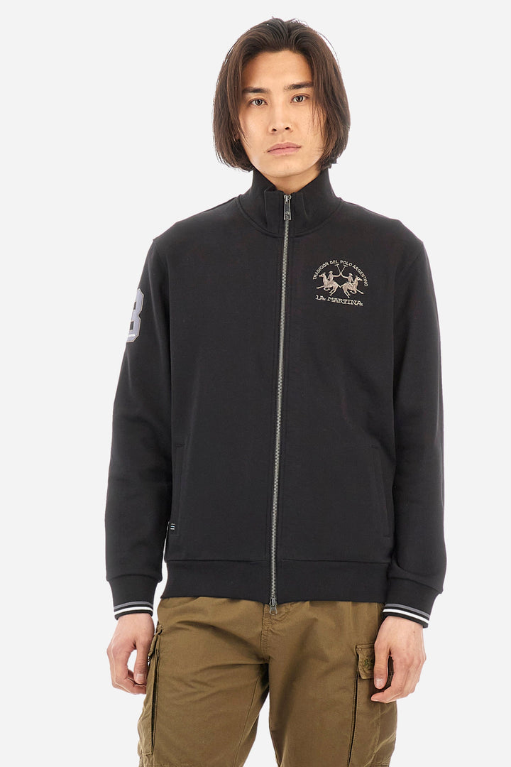 La Martina Regular Fit Sweatshirts in Cotton -  YMF300-FP568- Concorde Fashion#color_black-09999