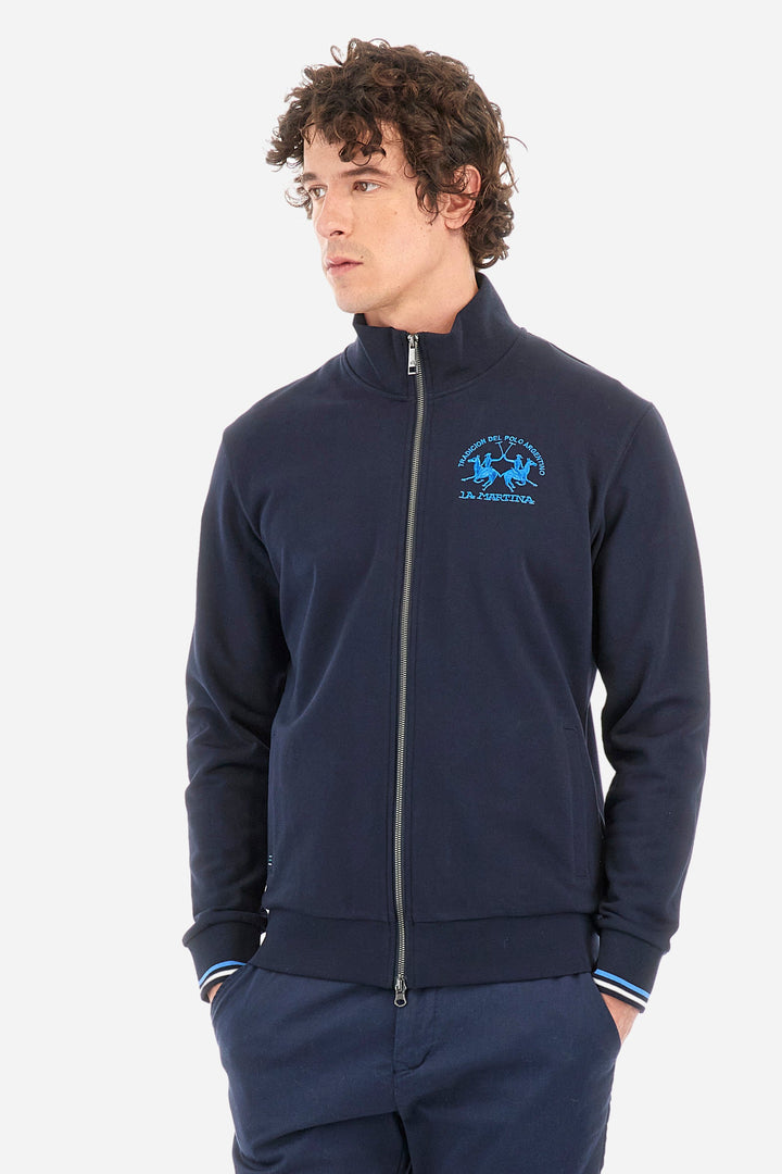 La Martina Regular Fit Sweatshirts in Cotton -  YMF300-FP568- Concorde Fashion#color_navy-07017