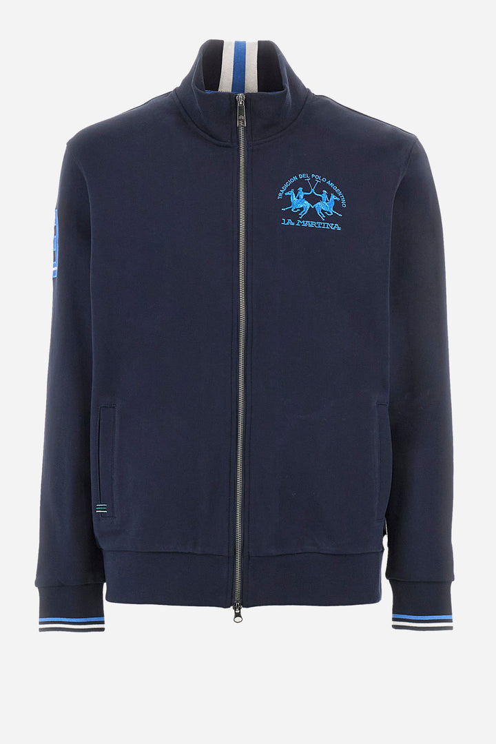 La Martina Regular Fit Sweatshirts in Cotton -  YMF300-FP568- Concorde Fashion#color_navy-07017