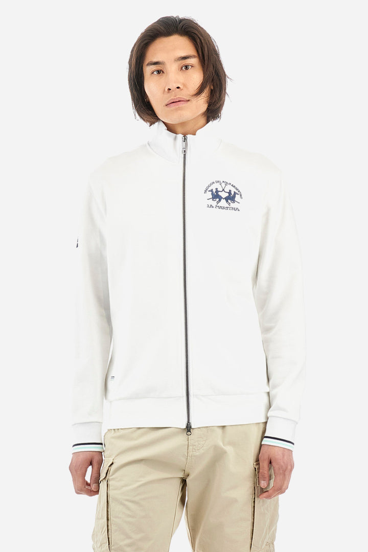 La Martina Regular Fit Sweatshirts in Cotton -  YMF300-FP568- Concorde Fashion#color_white-00001