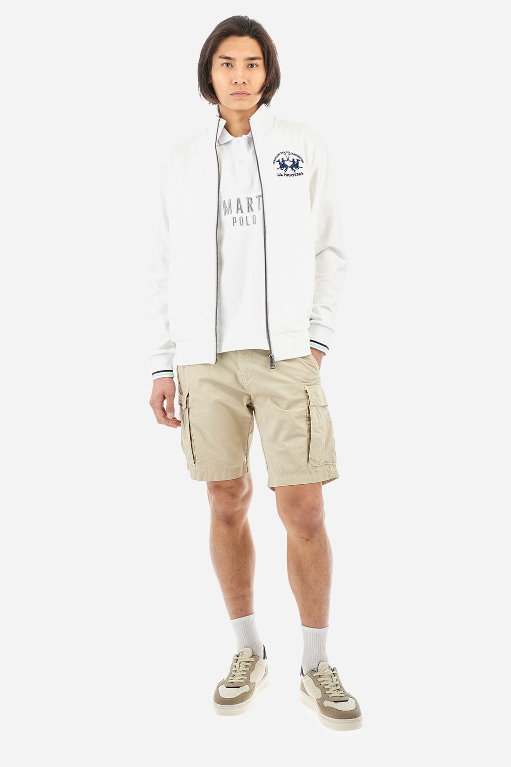 La Martina Regular Fit Sweatshirts in Cotton -  YMF300-FP568- Concorde Fashion#color_white-00001