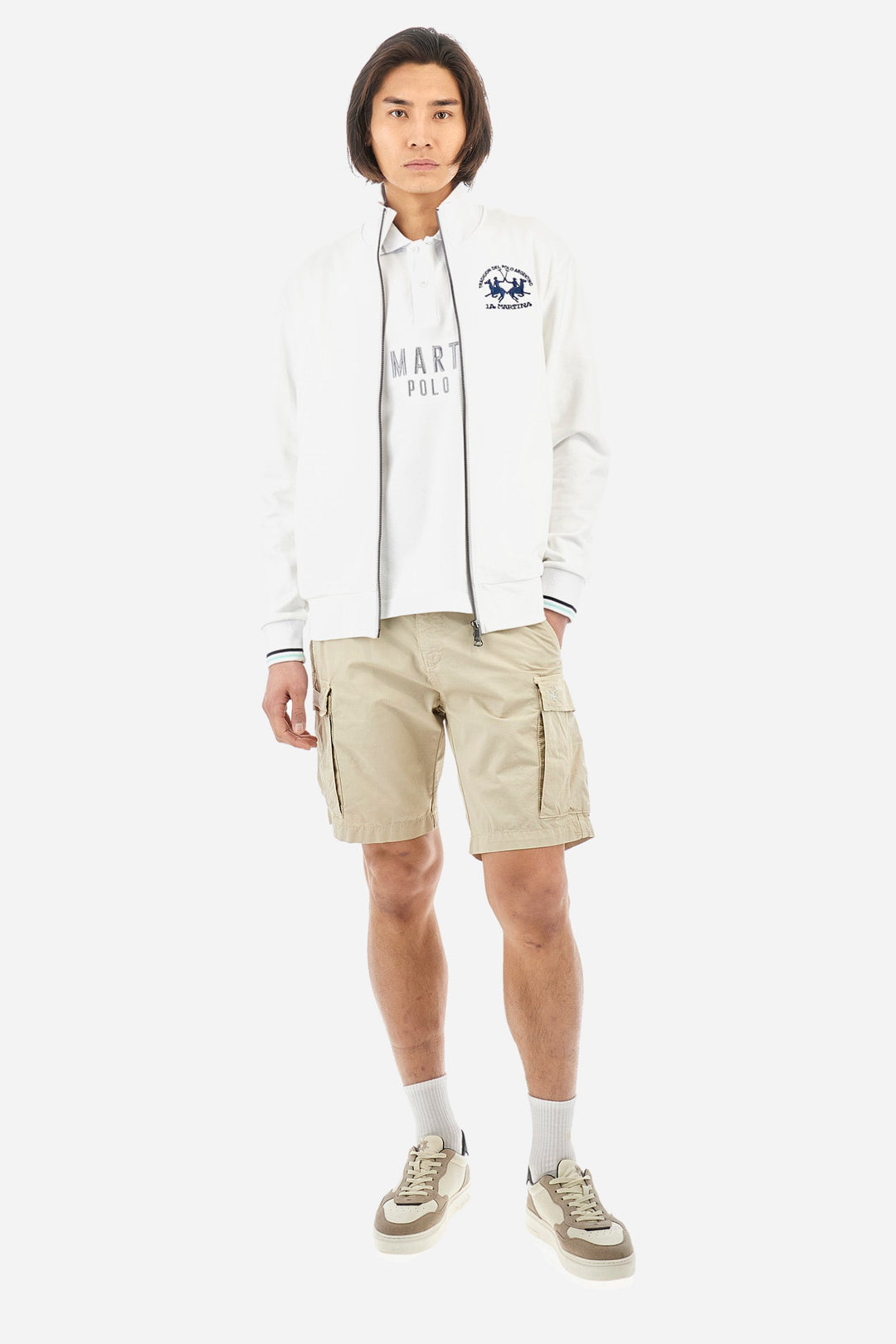 La Martina Regular Fit Sweatshirts in Cotton -  YMF300-FP568- Concorde Fashion#color_white-00001