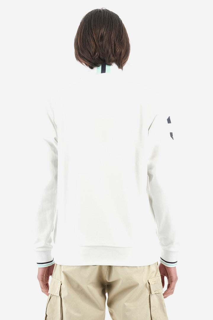 La Martina Regular Fit Sweatshirts in Cotton -  YMF300-FP568- Concorde Fashion#color_white-00001