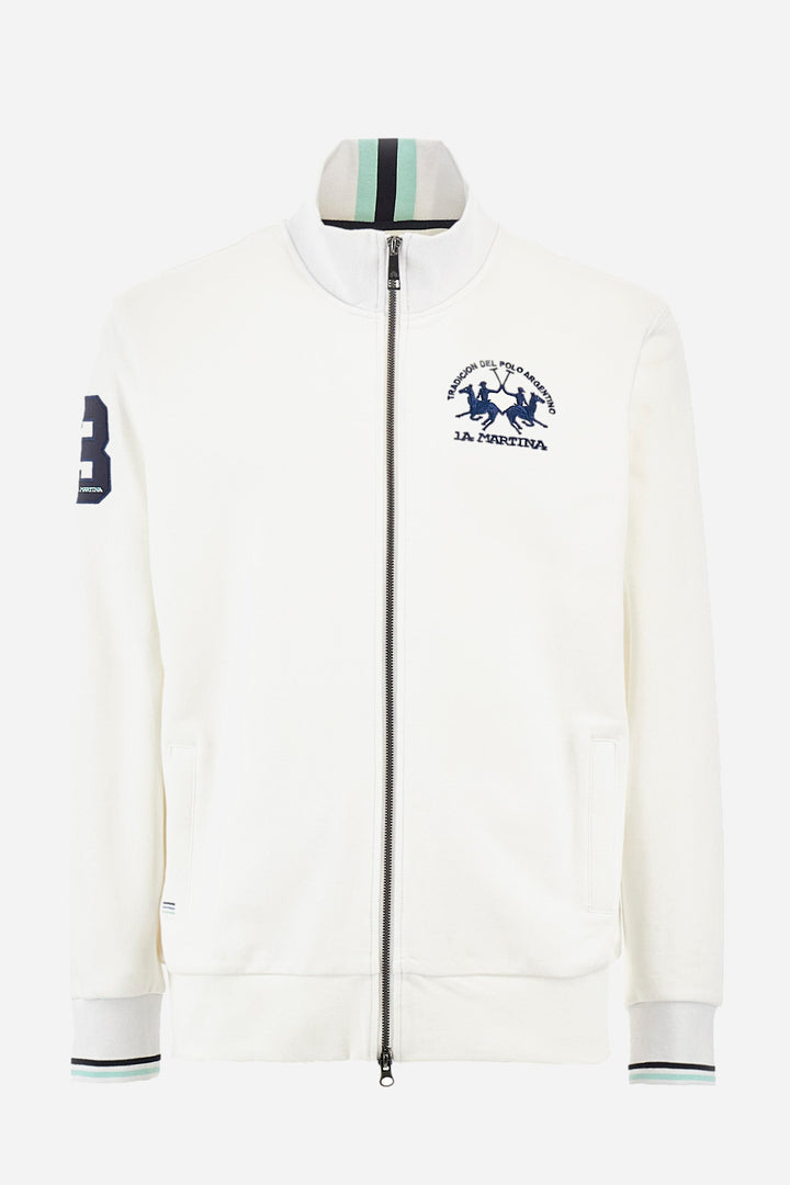 La Martina Regular Fit Sweatshirts in Cotton -  YMF300-FP568- Concorde Fashion#color_white-00001