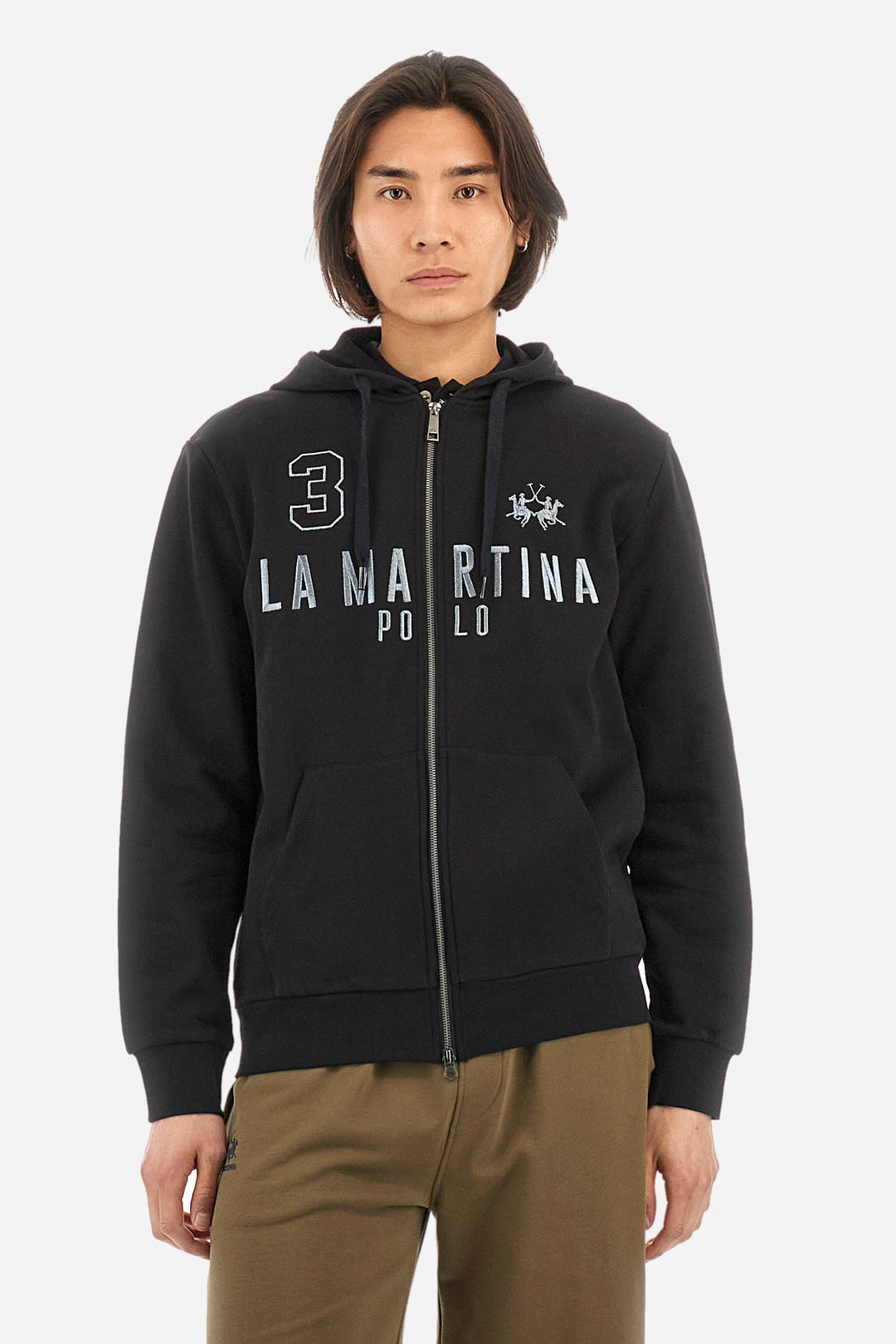La Martina Regular Fit Hoodies in Cotton -  YMF305-FP568- Concorde Fashion#color_black-09999