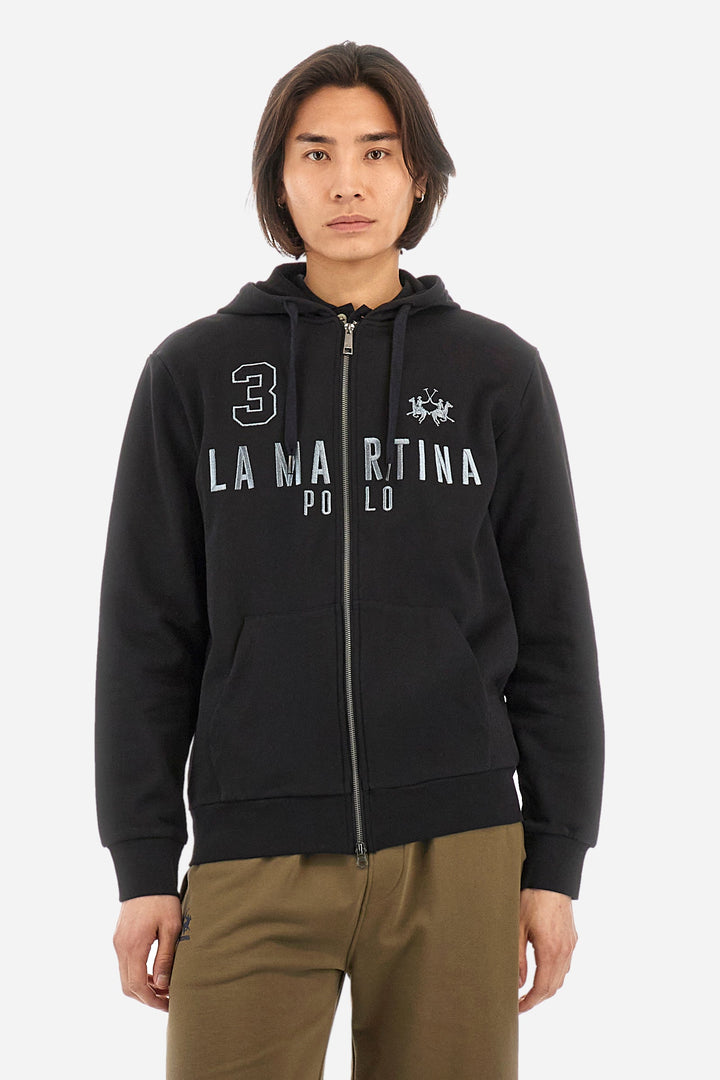 La Martina Regular Fit Hoodies in Cotton -  YMF305-FP568- Concorde Fashion#color_black-09999
