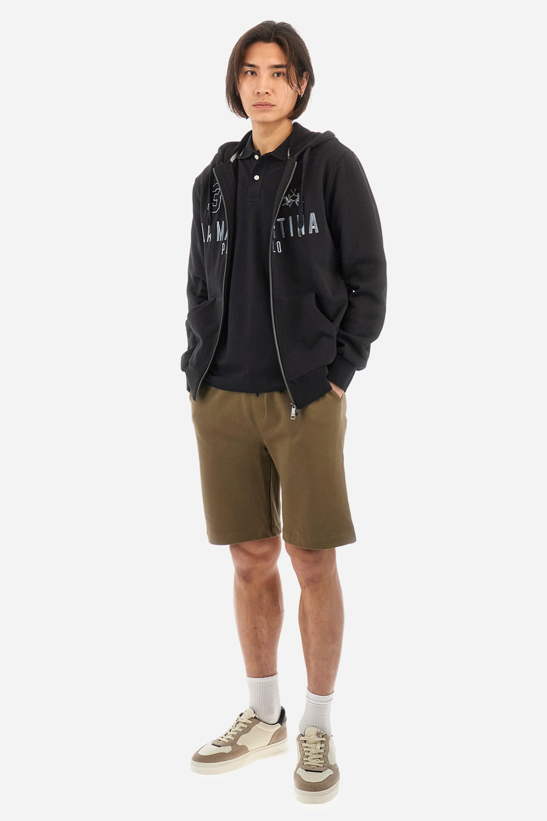 La Martina Regular Fit Hoodies in Cotton -  YMF305-FP568- Concorde Fashion#color_black-09999