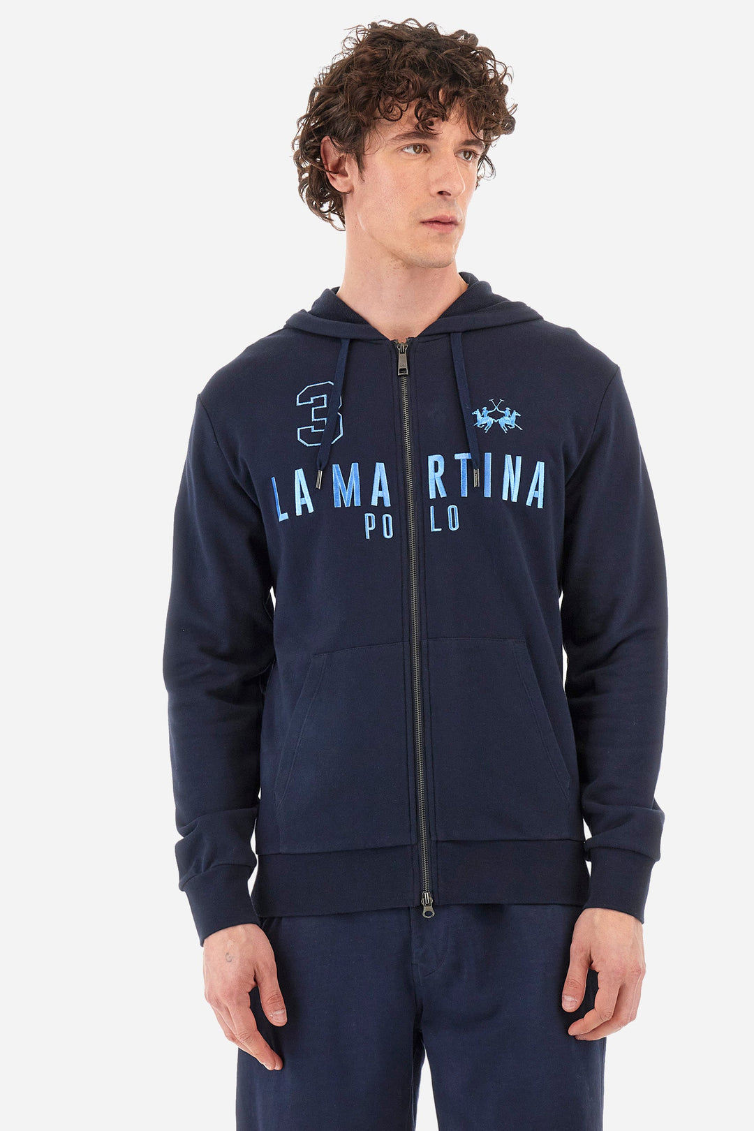 La Martina Regular Fit Hoodies in Cotton -  YMF305-FP568- Concorde Fashion#color_navy-07017