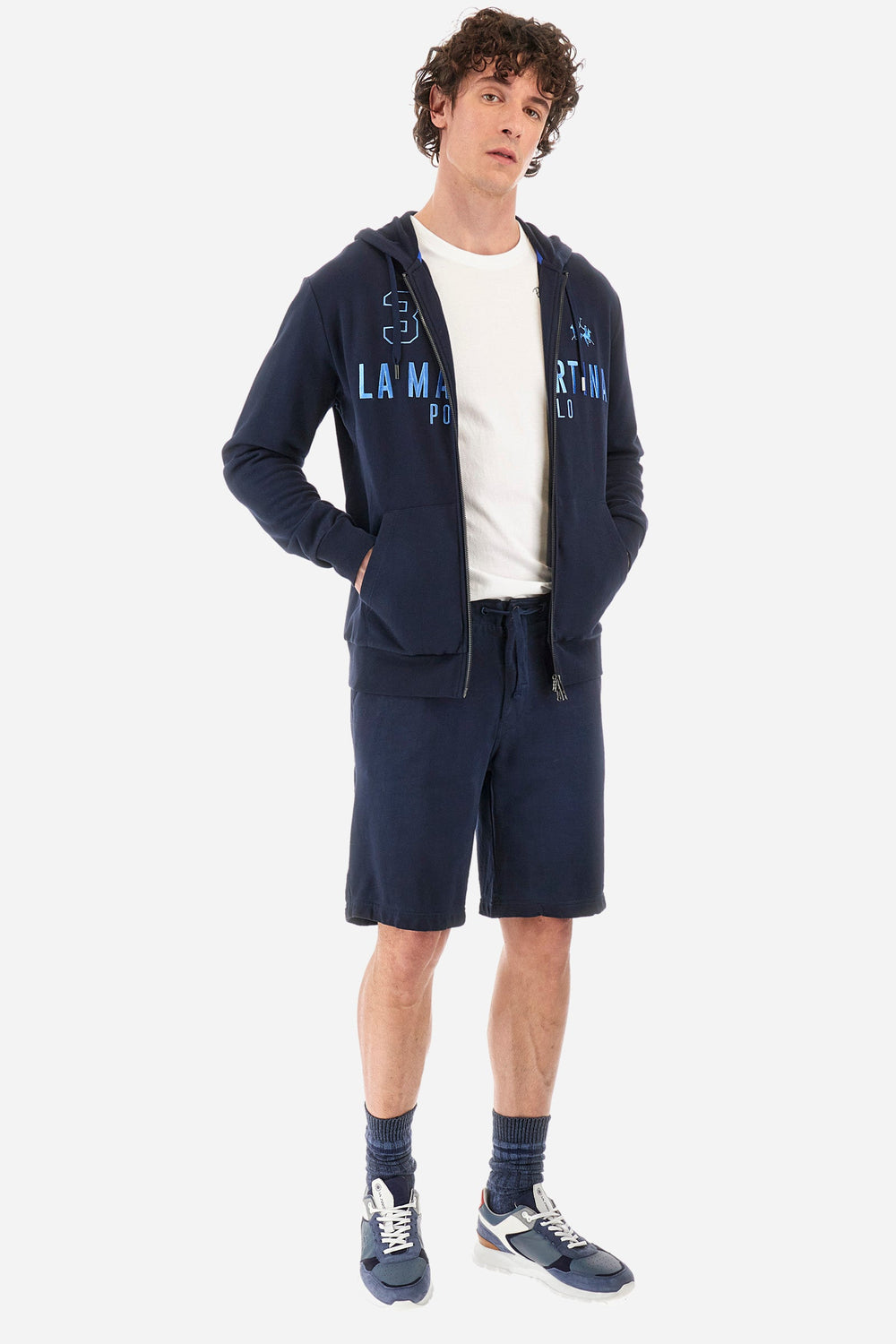 La Martina Regular Fit Hoodies in Cotton -  YMF305-FP568- Concorde Fashion#color_navy-07017