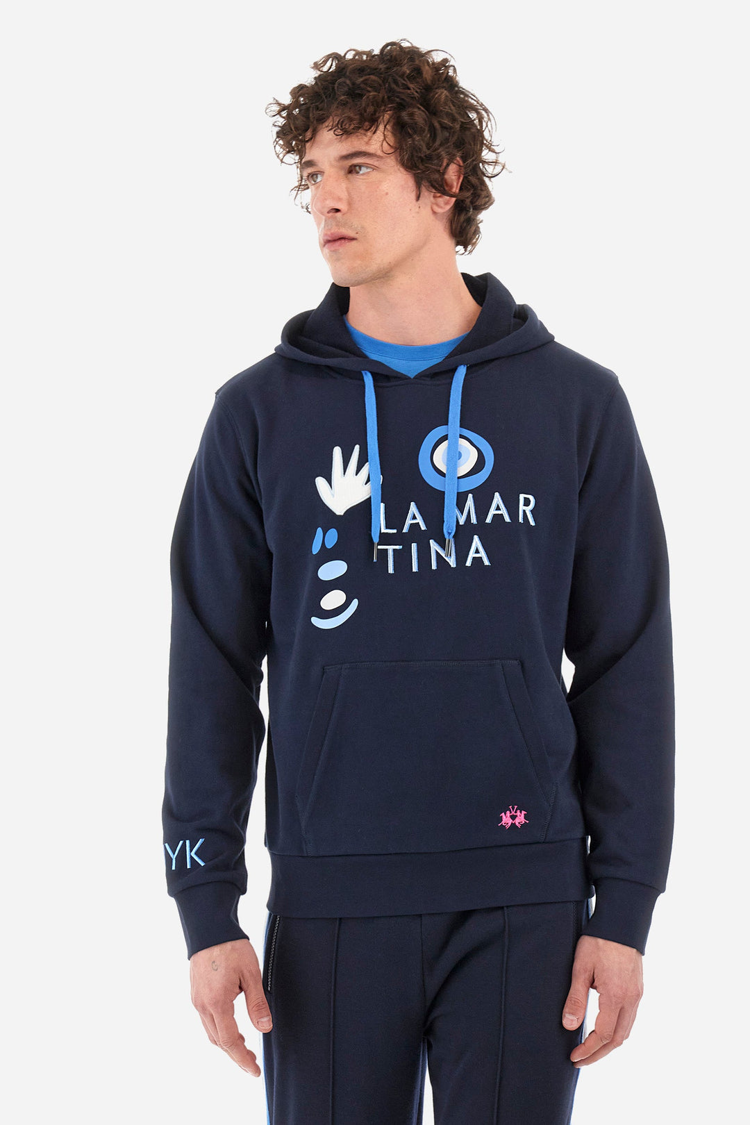 La Martina Regular Fit Hoodies in Cotton -  YMF309-FP568- Concorde Fashion#color_navy-07017