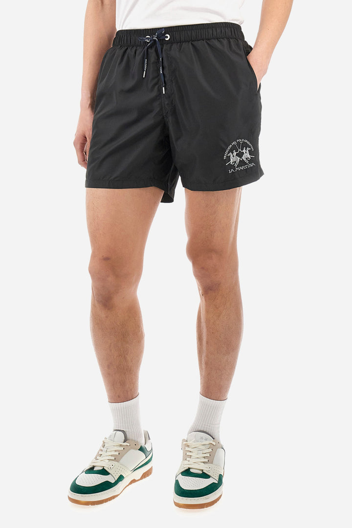La Martina Regular Fit Shorts in Polyester -  YMM001-PA023- Concorde Fashion#color_black-09999