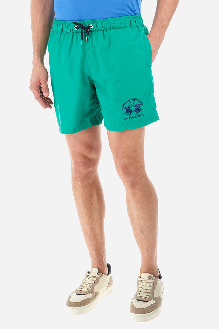 La Martina Regular Fit Shorts in Polyester -  YMM001-PA023- Concorde Fashion#color_green-03123