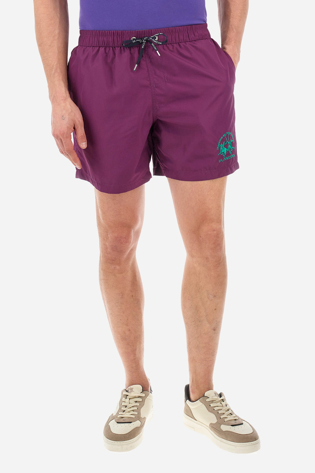 La Martina Regular Fit Shorts in Polyester -  YMM001-PA023- Concorde Fashion#color_pink-05249