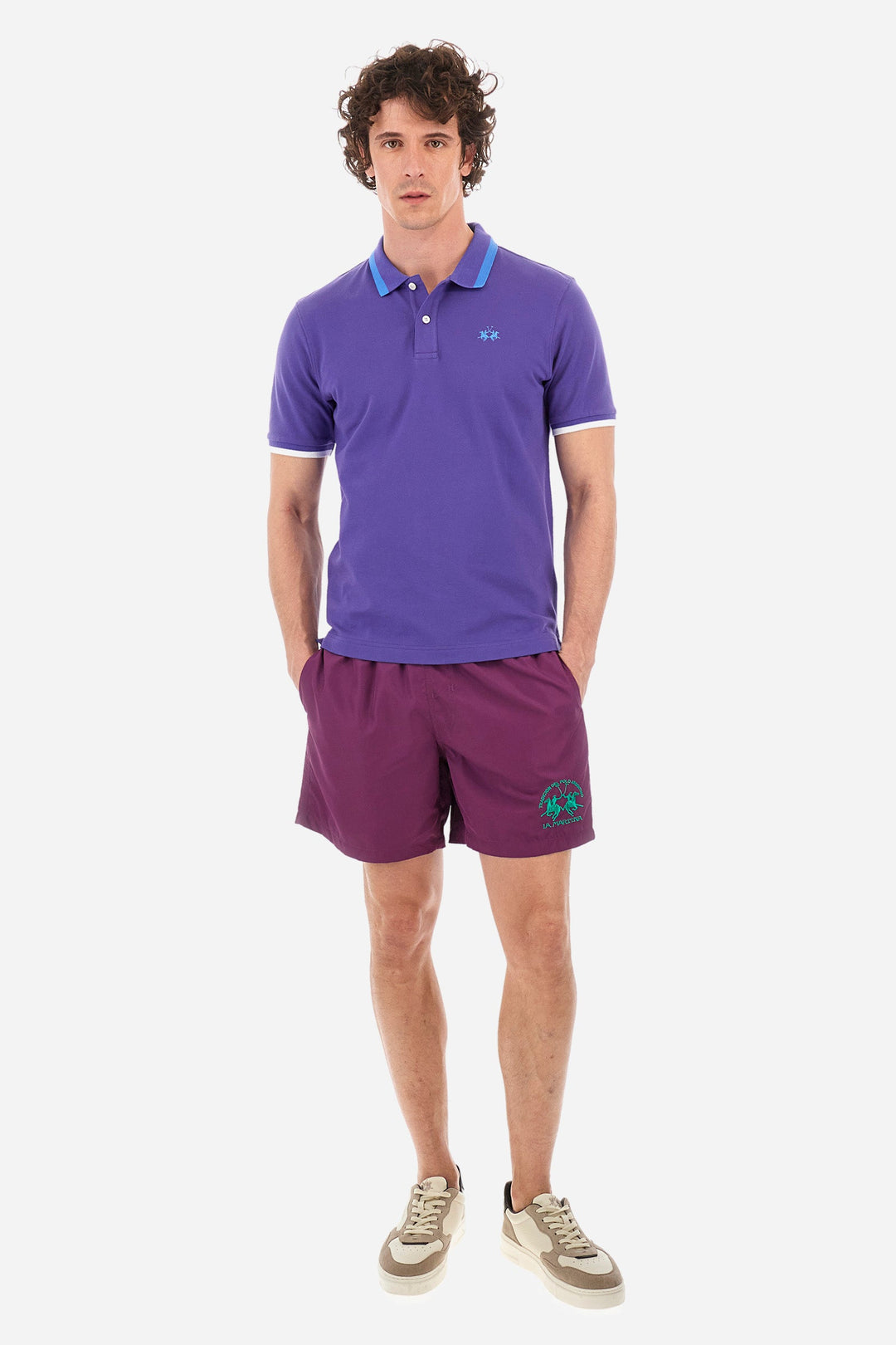 La Martina Regular Fit Shorts in Polyester -  YMM001-PA023- Concorde Fashion#color_pink-05249
