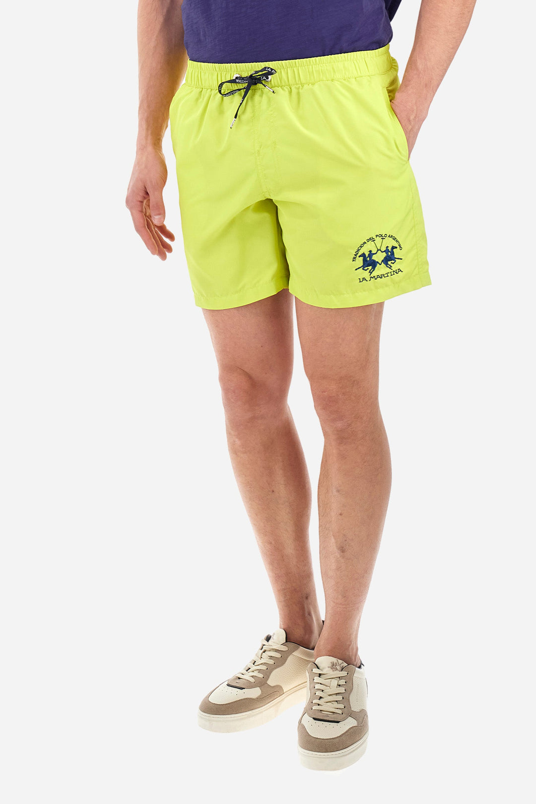 La Martina Regular Fit Shorts in Polyester -  YMM001-PA023- Concorde Fashion#color_yellow-02050