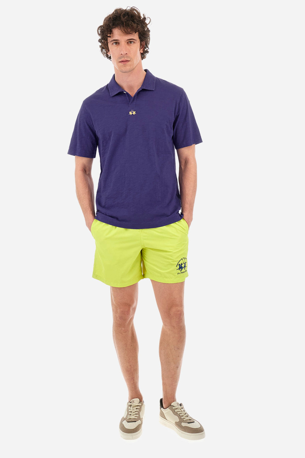 La Martina Regular Fit Shorts in Polyester -  YMM001-PA023- Concorde Fashion#color_yellow-02050