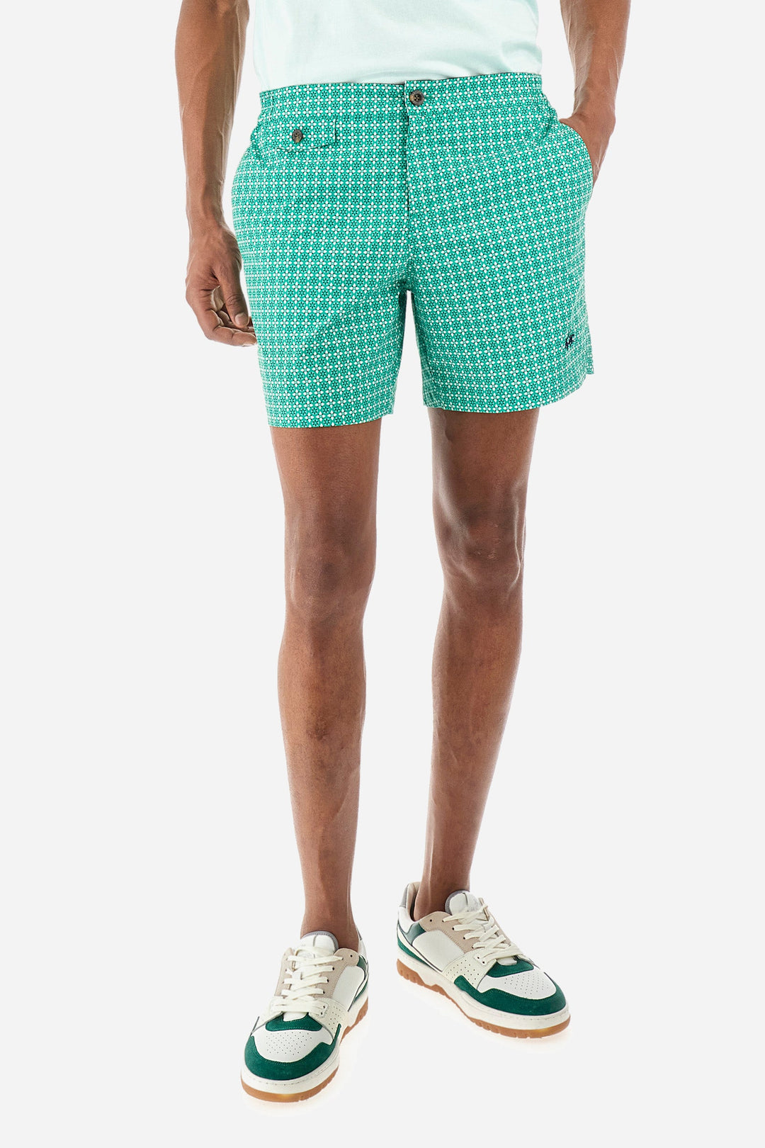 La Martina Regular Fit Shorts in Polyester -  YMM003-PL035- Concorde Fashion#color_green-f3200