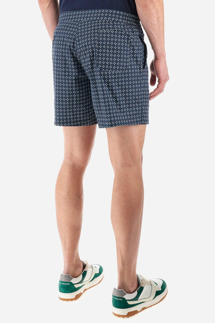 La Martina Regular Fit Shorts in Polyester -  YMM003-PL035- Concorde Fashion#color_navy-f7421