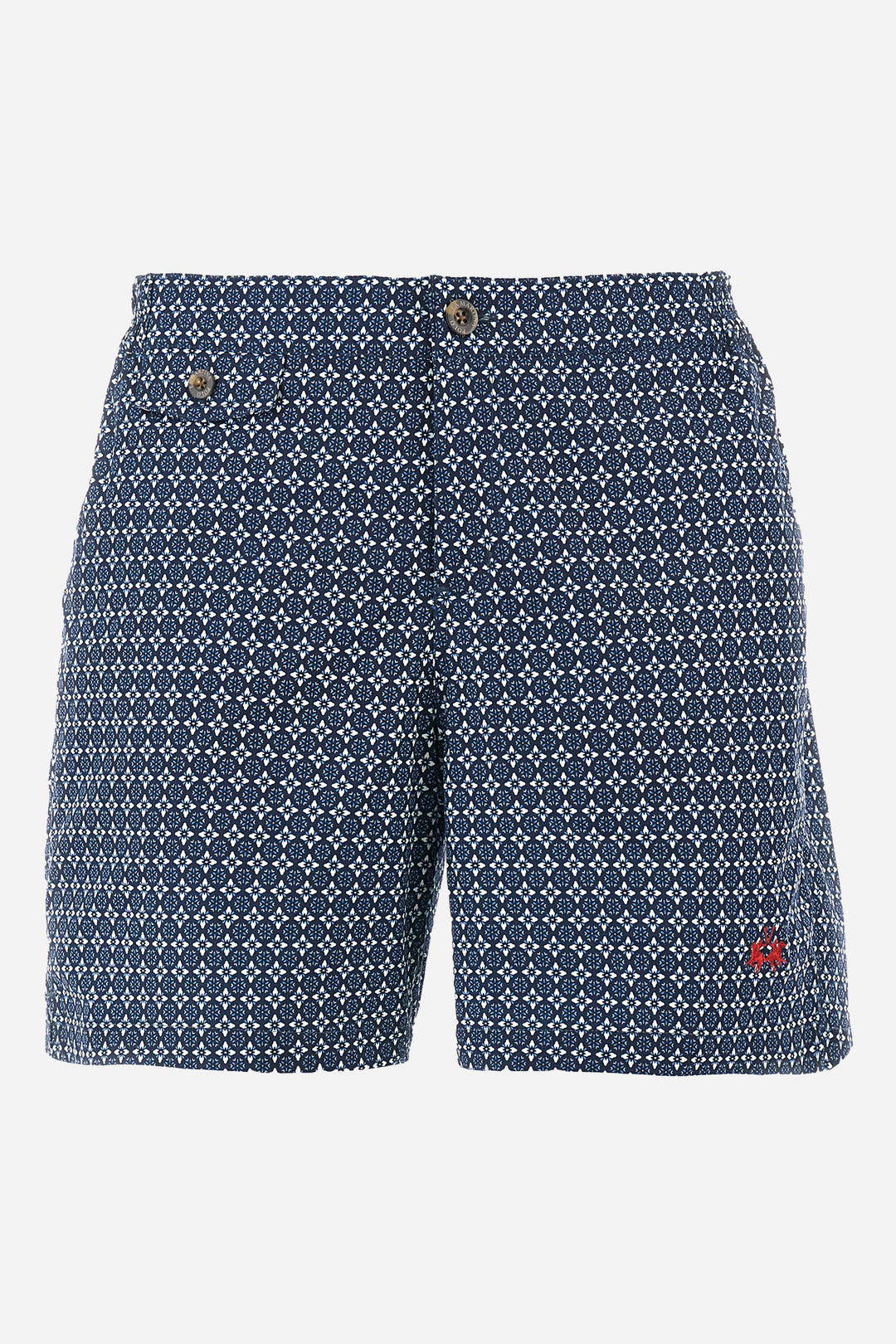 La Martina Regular Fit Shorts in Polyester -  YMM003-PL035- Concorde Fashion#color_navy-f7421