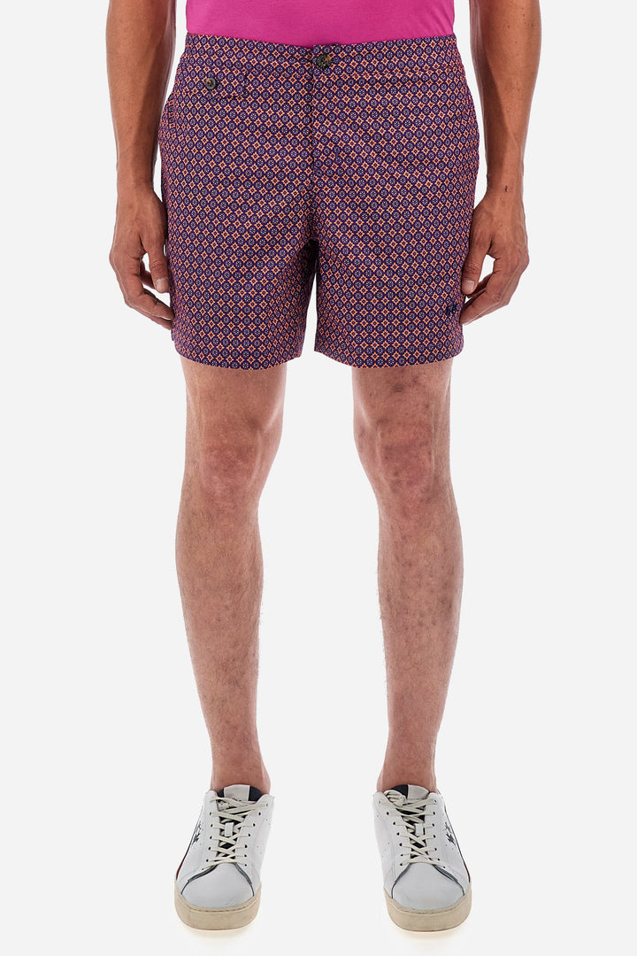 La Martina Regular Fit Shorts in Polyester -  YMM003-PL035- Concorde Fashion#color_purple-f5240
