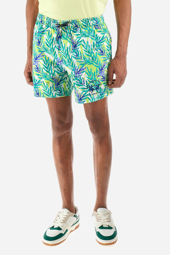 La Martina Regular Fit Shorts in Polyester -  YMM004-PL035- Concorde Fashion#color_green-f7424