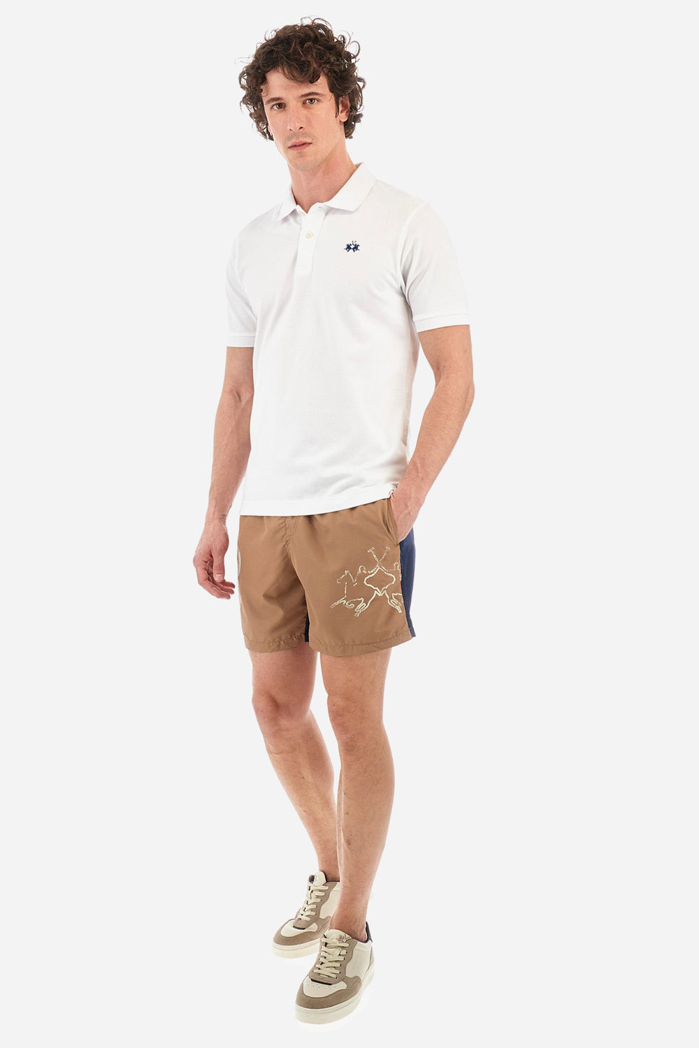 La Martina Regular Fit Shorts in Polyester -  YMM300-PA023- Concorde Fashion#color_brown-b4212