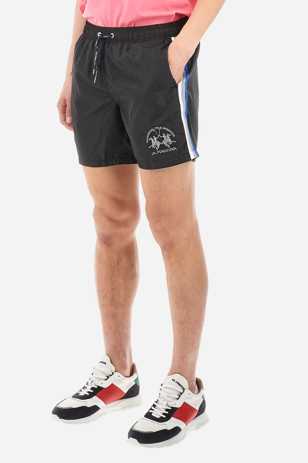 La Martina Regular Fit Shorts in Polyester -  YMM301-PA023- Concorde Fashion#color_black-09999