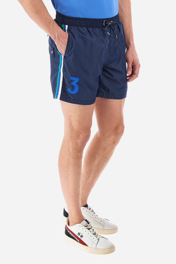 La Martina Regular Fit Shorts in Polyester -  YMM301-PA023- Concorde Fashion#color_navy-07017